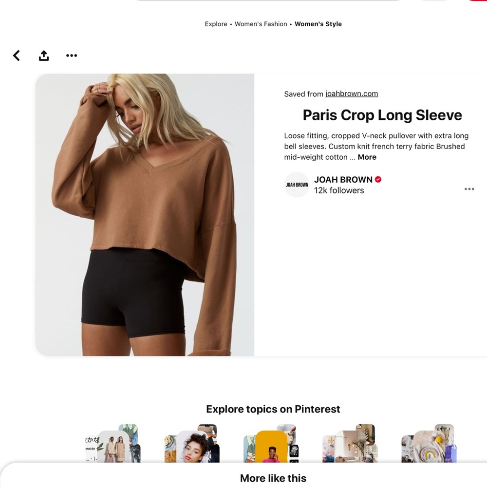In search of joah brown Paris crop in toast (: